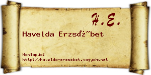 Havelda Erzsébet névjegykártya